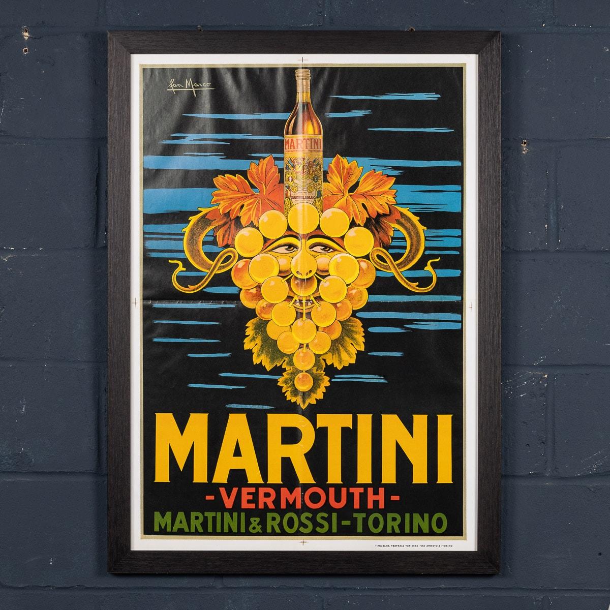 Né au milieu du XIXe siècle en Italie, Martini est devenu une marque de boisson multinationale. Cette magnifique affiche a été créée dans les années 1930 et a connu un tel succès qu'elle était encore diffusée dans les années 1960 et qu'elle est