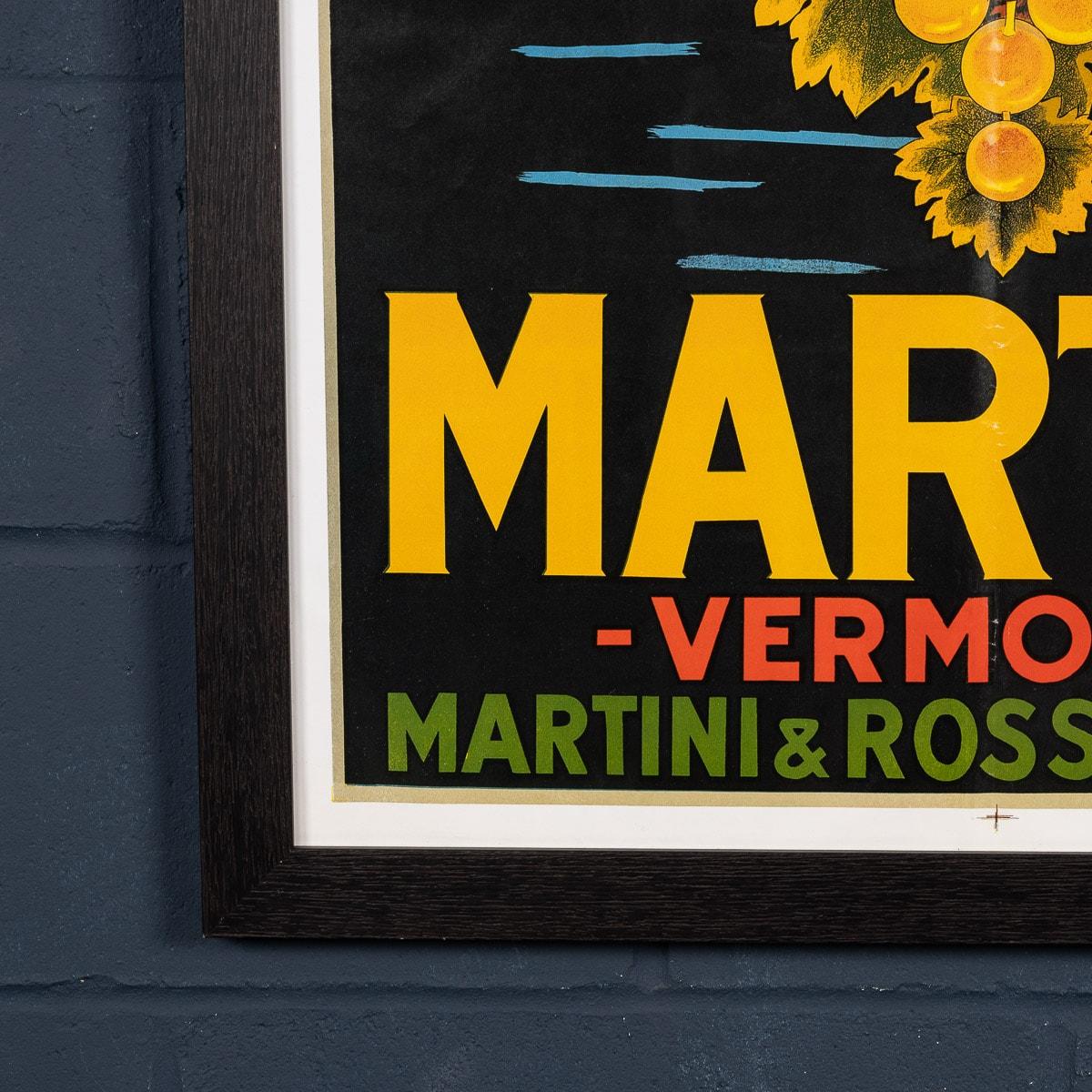Affiche publicitaire encadrée pour Martini, Italie, datant d'environ 1970 en vente 2