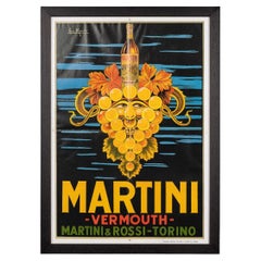 Framed Advertising Poster for Martini, Italy, C.1970