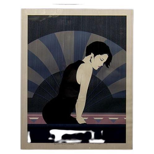 Framed Art Deco Style Limited Edition Print of a Woman, 1980s