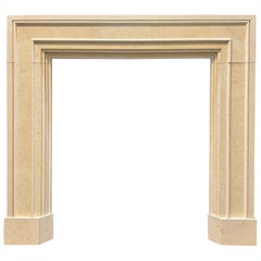A Framed Art Deco Style Marble Fireplace Surround.
