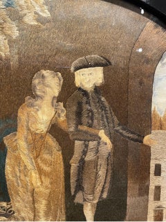 A Framed Faux Stumpwork Tapestry, Late 18th / Early 19th Century