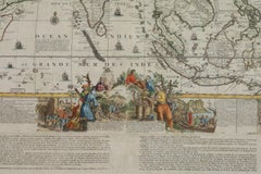 Framed Hand Colored Map of Asia by Nicolas de Fer for Le Dauphine