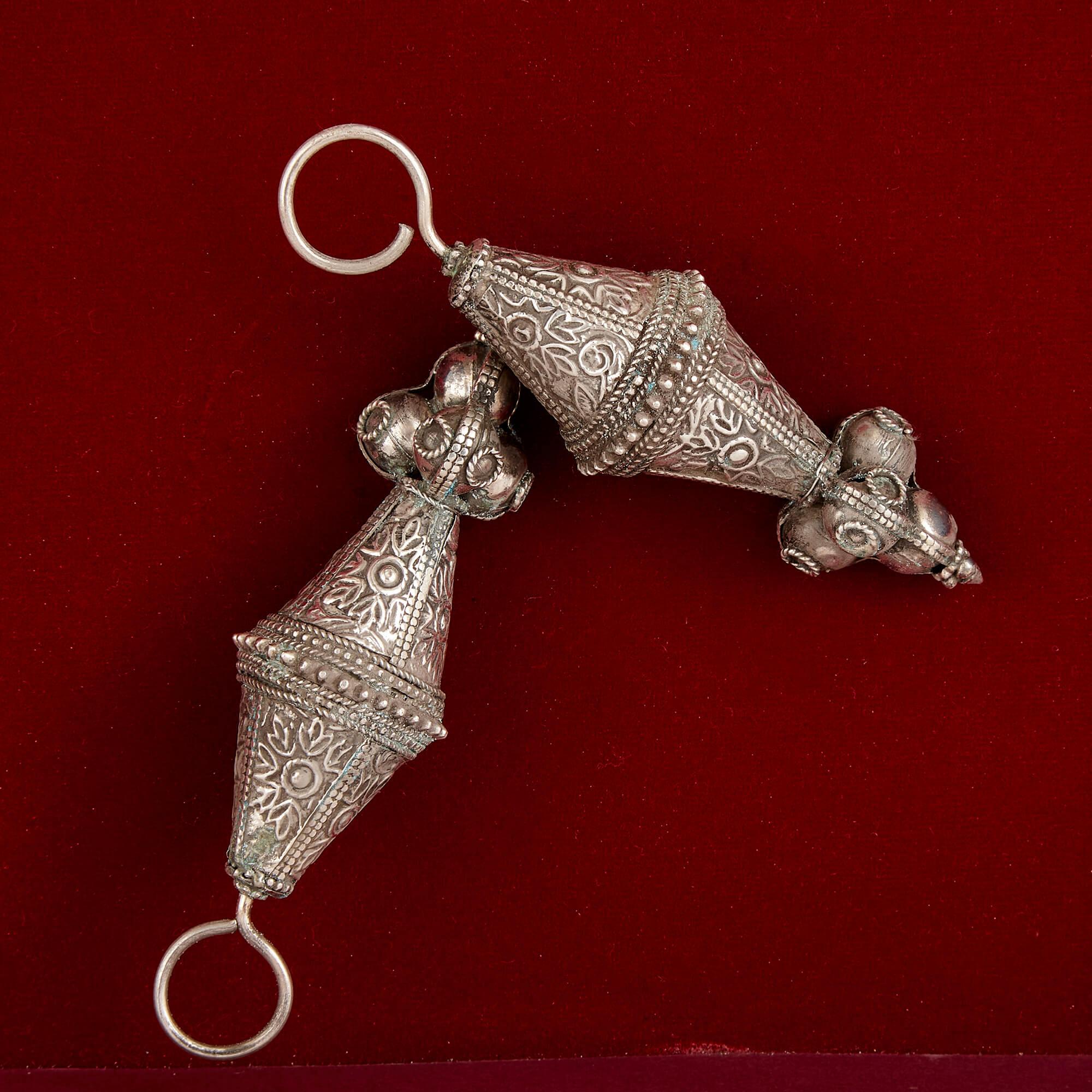 Islamic Framed Omani Sterling Silver and Silver Filigree Presentation Set For Sale