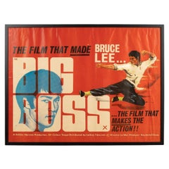 Retro A Framed Original British Quad Bruce Lee "The Big Boss" Movie Poster, c.1971