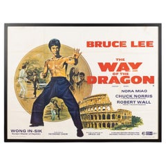Vintage A Framed Original British Quad Bruce Lee "The Way Of The Dragon" Poster, c.1973