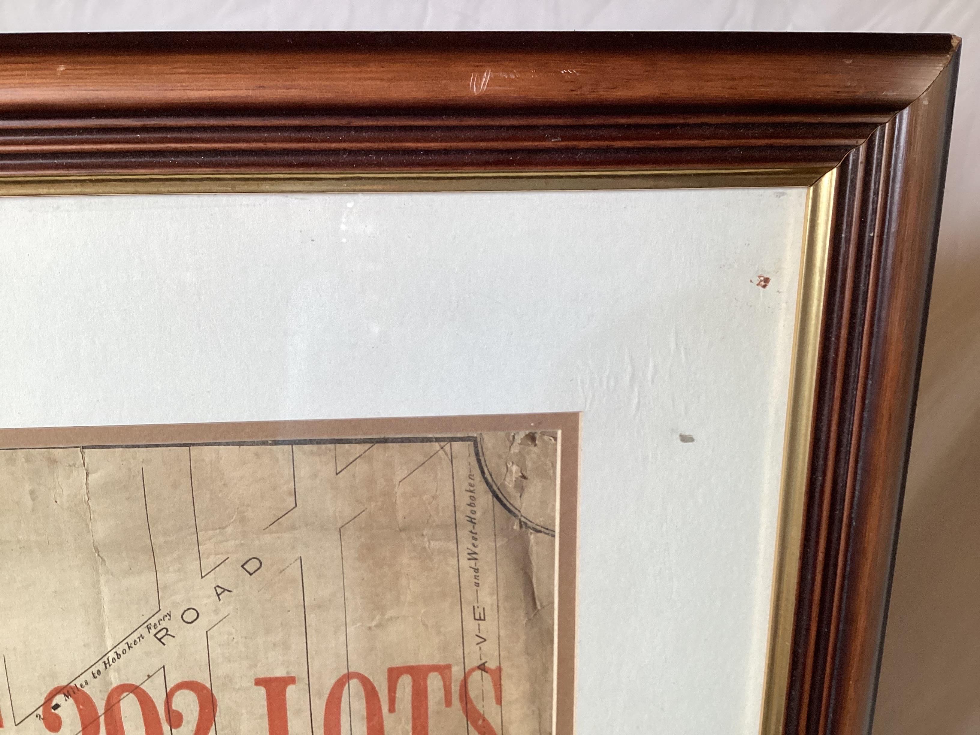 Framed Original Land Map Survey of Tyler Park, Jersey City Railroad For Sale 2