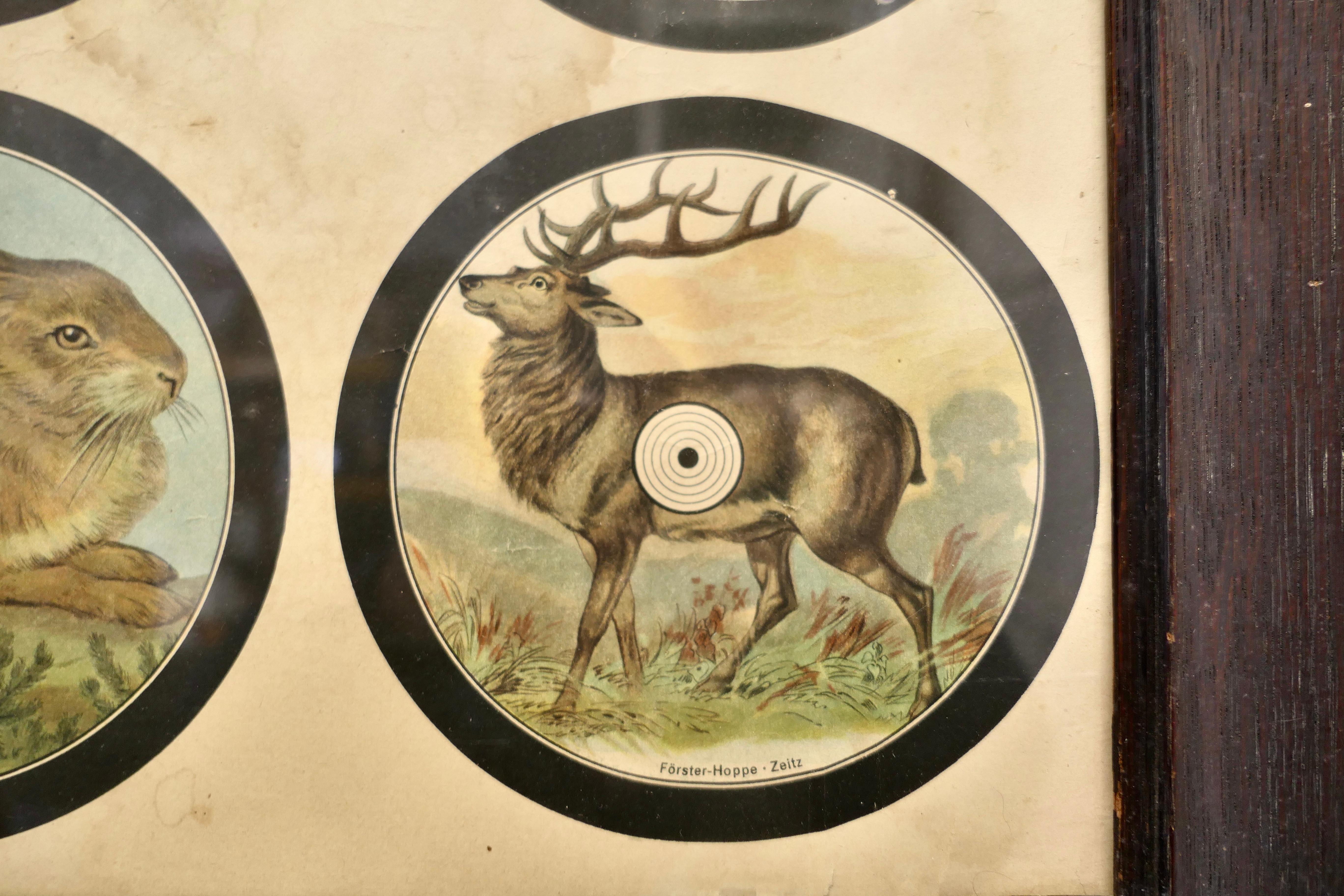 Framed Set of Black Forest Hunting/Shooting Targets This Is a Charming Set 2