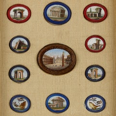 Framed Set of Eleven Micromosaic Plaques of Italian Monuments