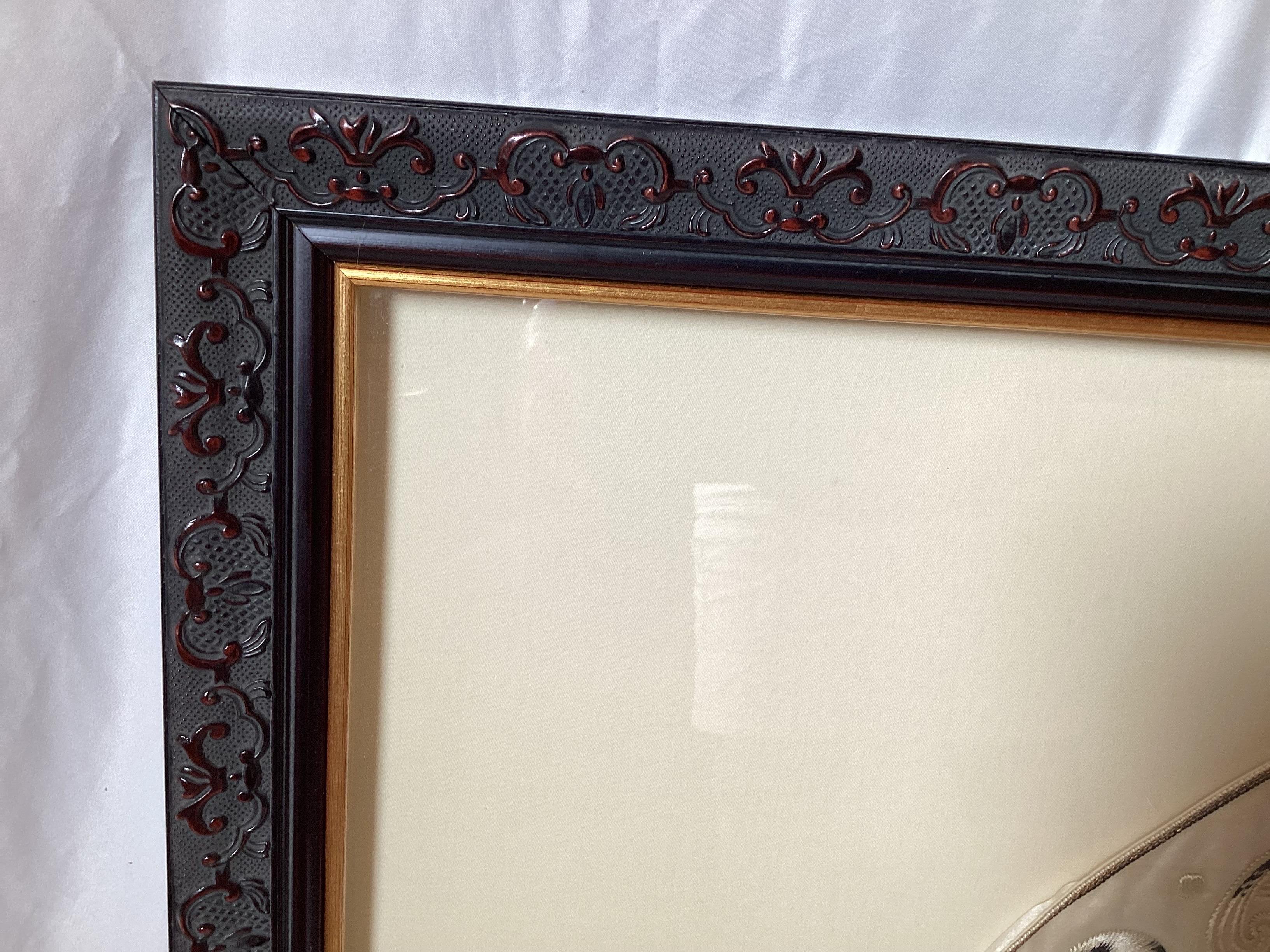 Framed Silk Hand Embroidered Chines Vestments For Sale 3
