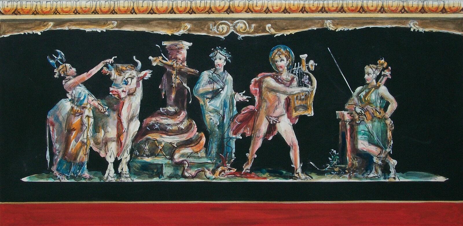 A. Francione – „Pompei“ – Vintage-Aquarell, ungerahmt, Italien, 20. Jahrhundert (Neoklassisches Revival) im Angebot