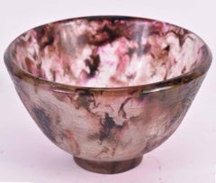 Francois Decorchemont Purple and Clear Glass Pate de Verre Bowl