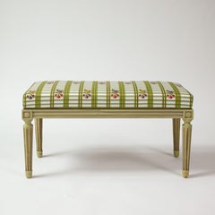 Frederick P. Victoria Directoire Style Grey-Painted Bench
