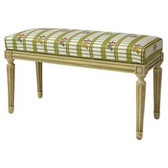 Vintage Frederick P. Victoria Directoire Style Grey-Painted Bench