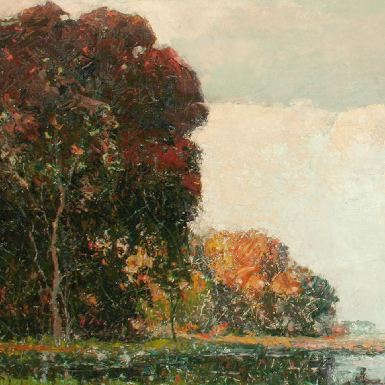 Large Landscape by Chicago Artist Tellander, 1921 - Painting by A. Frederick Tellander