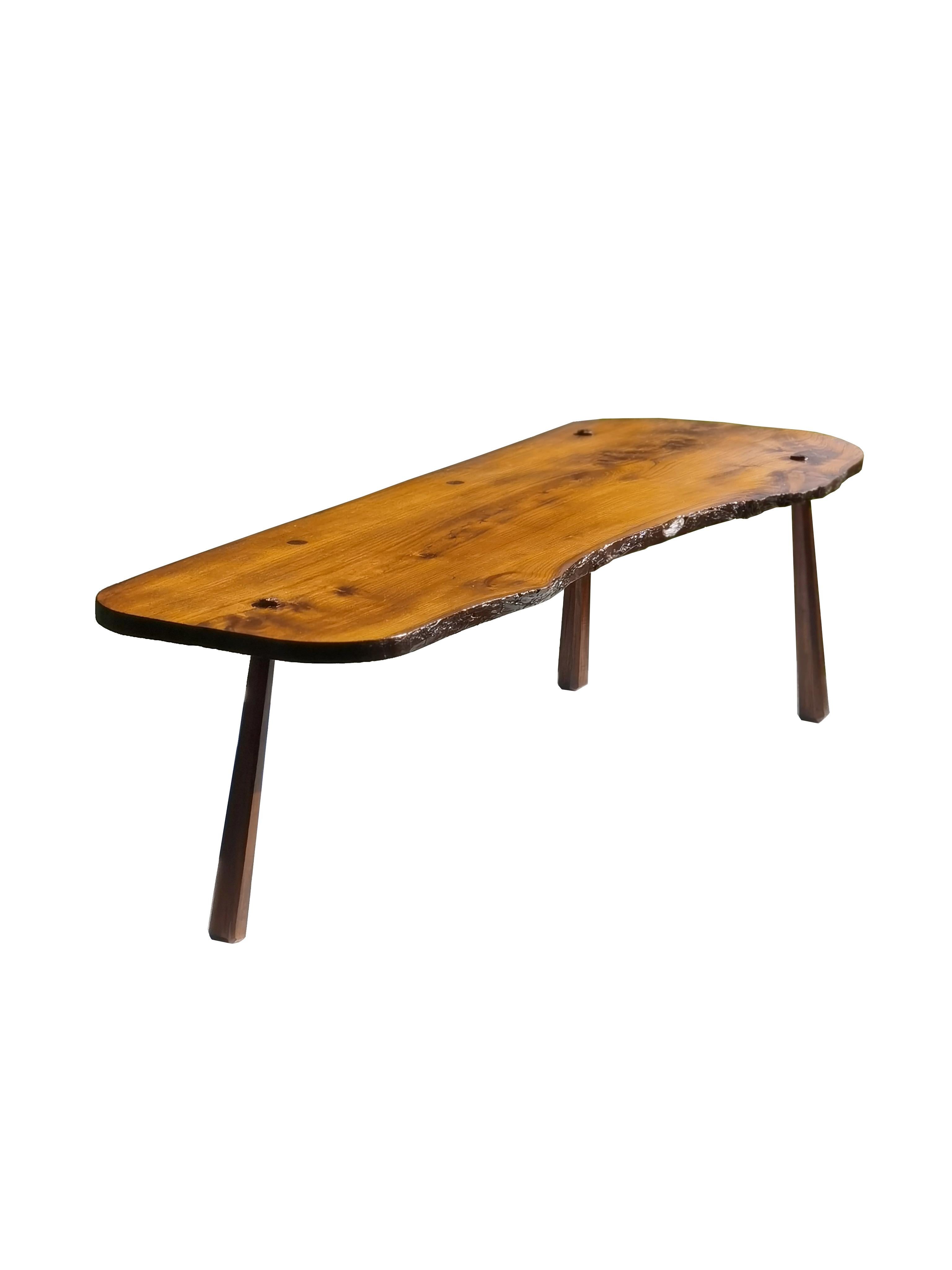 TAVOLO DA CAFFÈ BRUTALISTA RUSTICO DEL MEDIOCENTO-MODERNO, Francia, 1950 in vendita 3