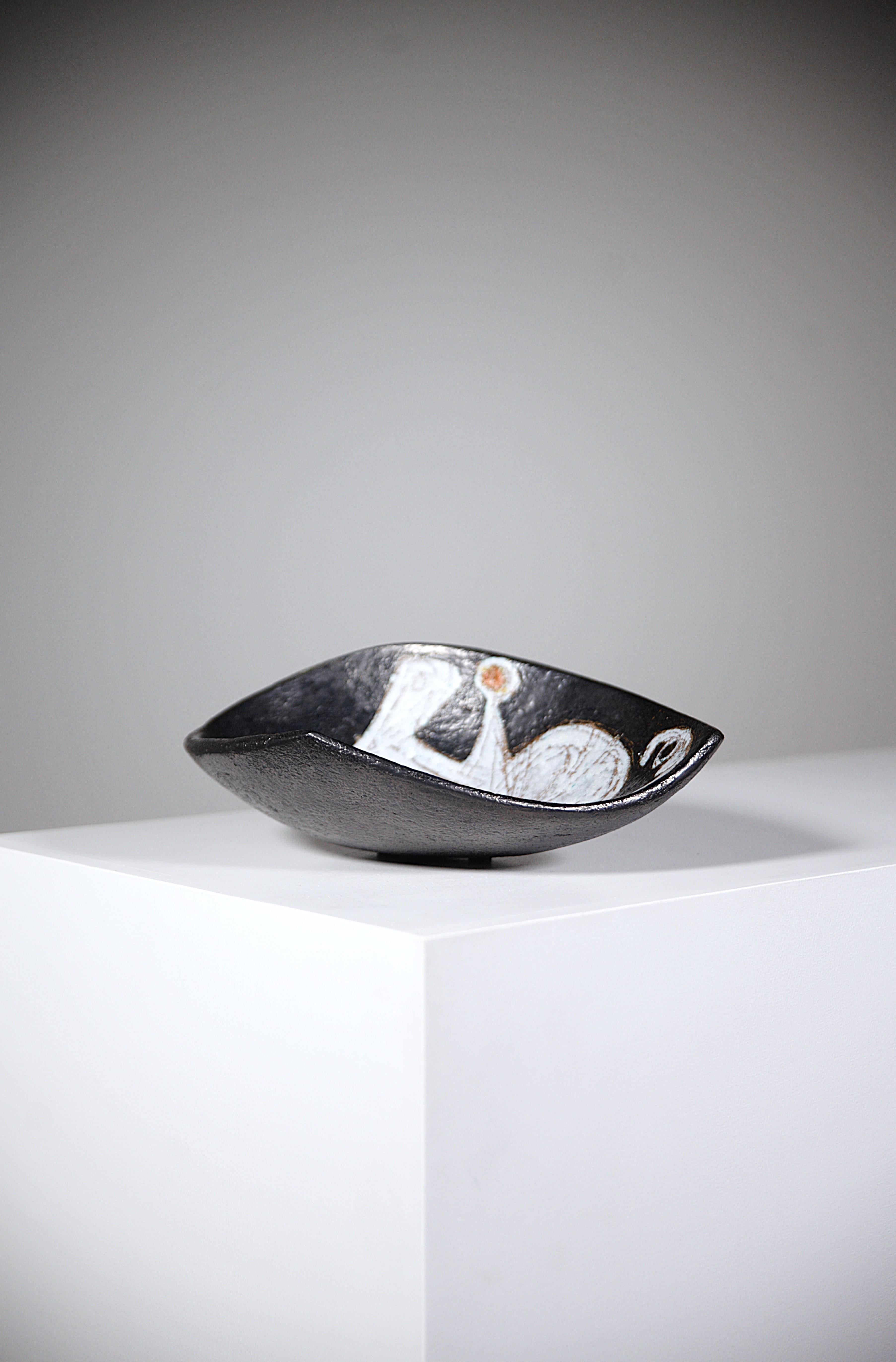 Ciotola in ceramica a forma libera di André Borderie & Vera Szekely Francia, anni '50 in vendita 1