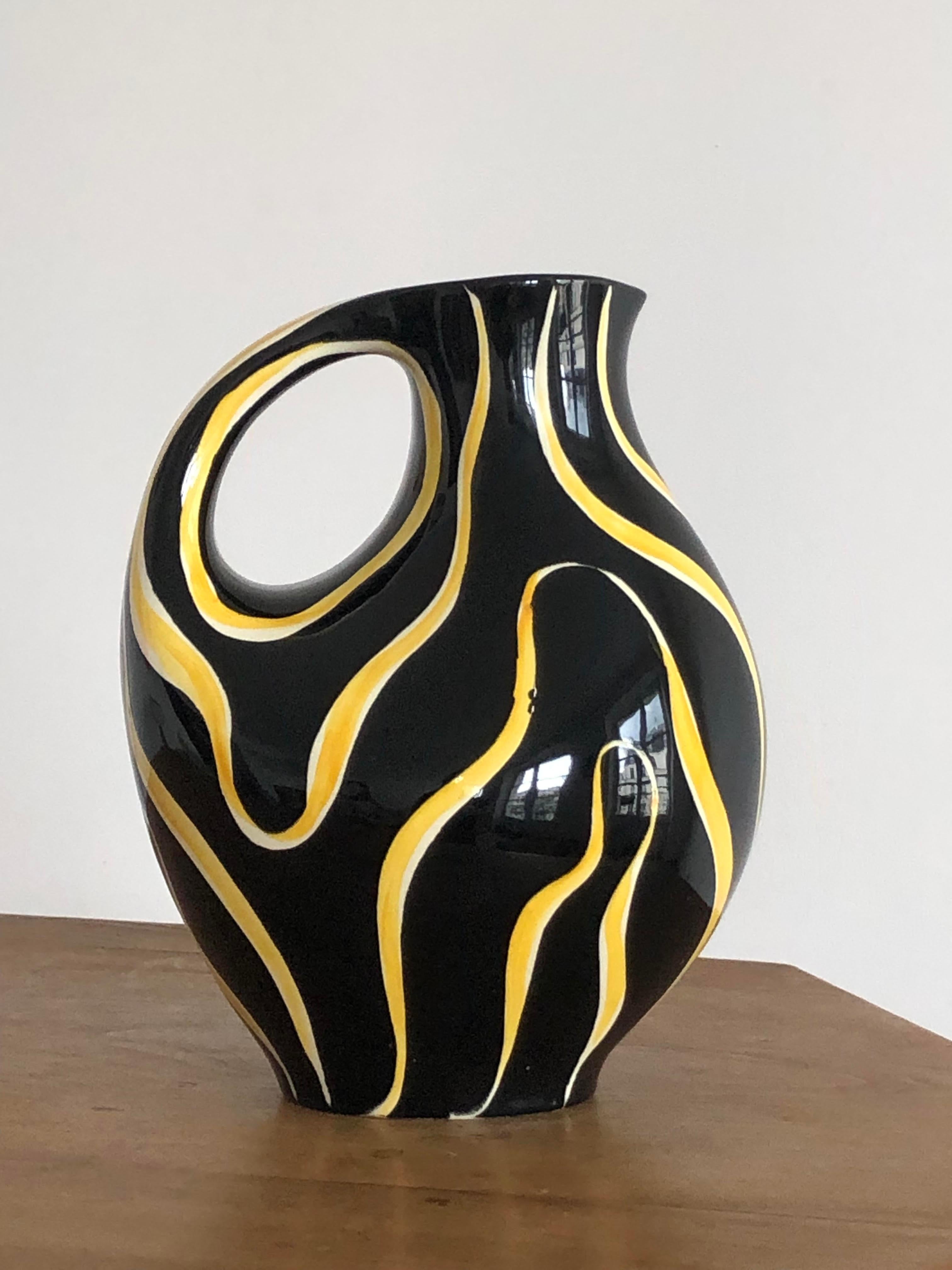 Un vaso o una brocca in ceramica MODERNISTA FREE-FORM  di ANNELIESE BECKH, Francia 1950 in vendita 1