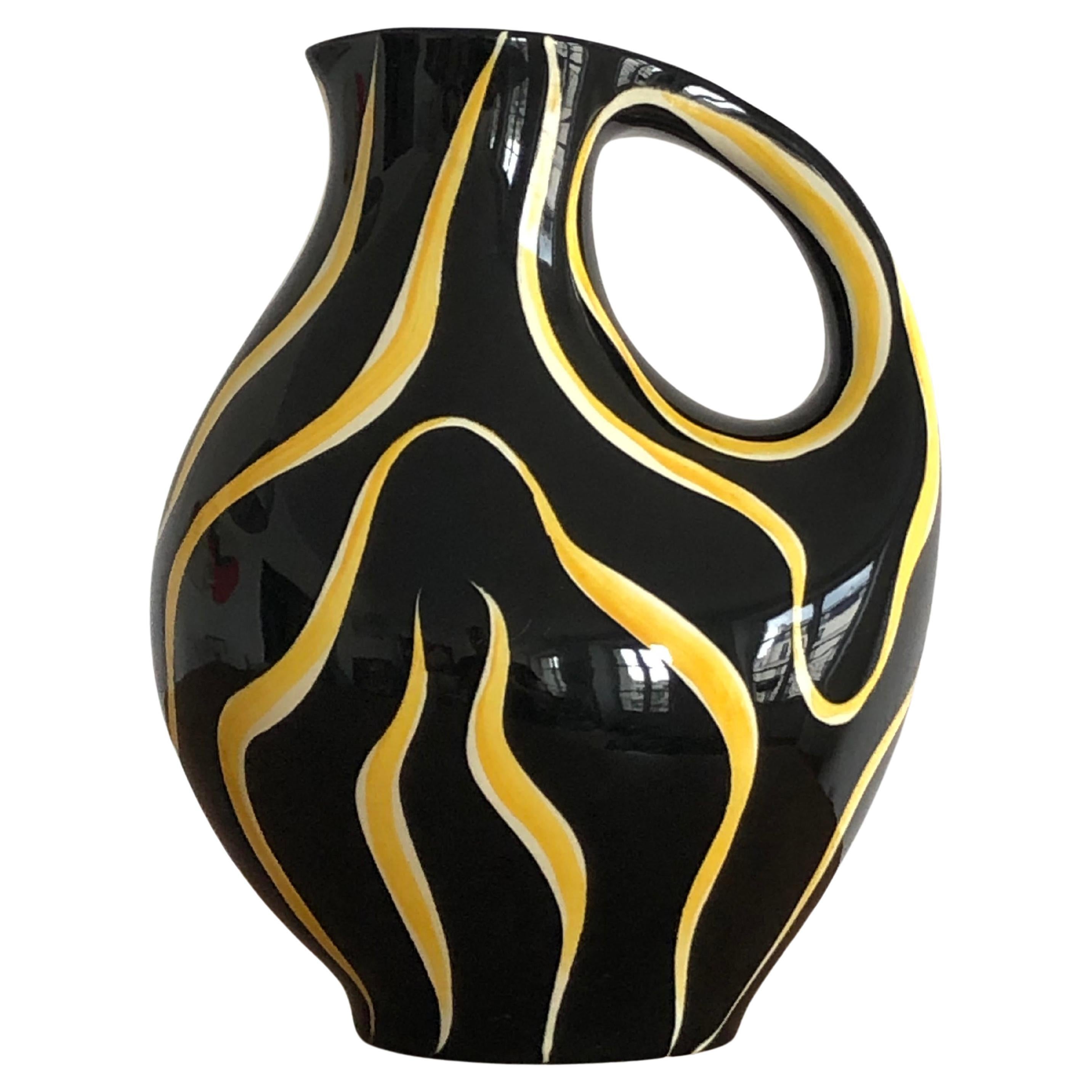 A FREE-FORM MODERNIST Ceramic PITCHER or VASE  by ANNELIESE BECKH, France 1950