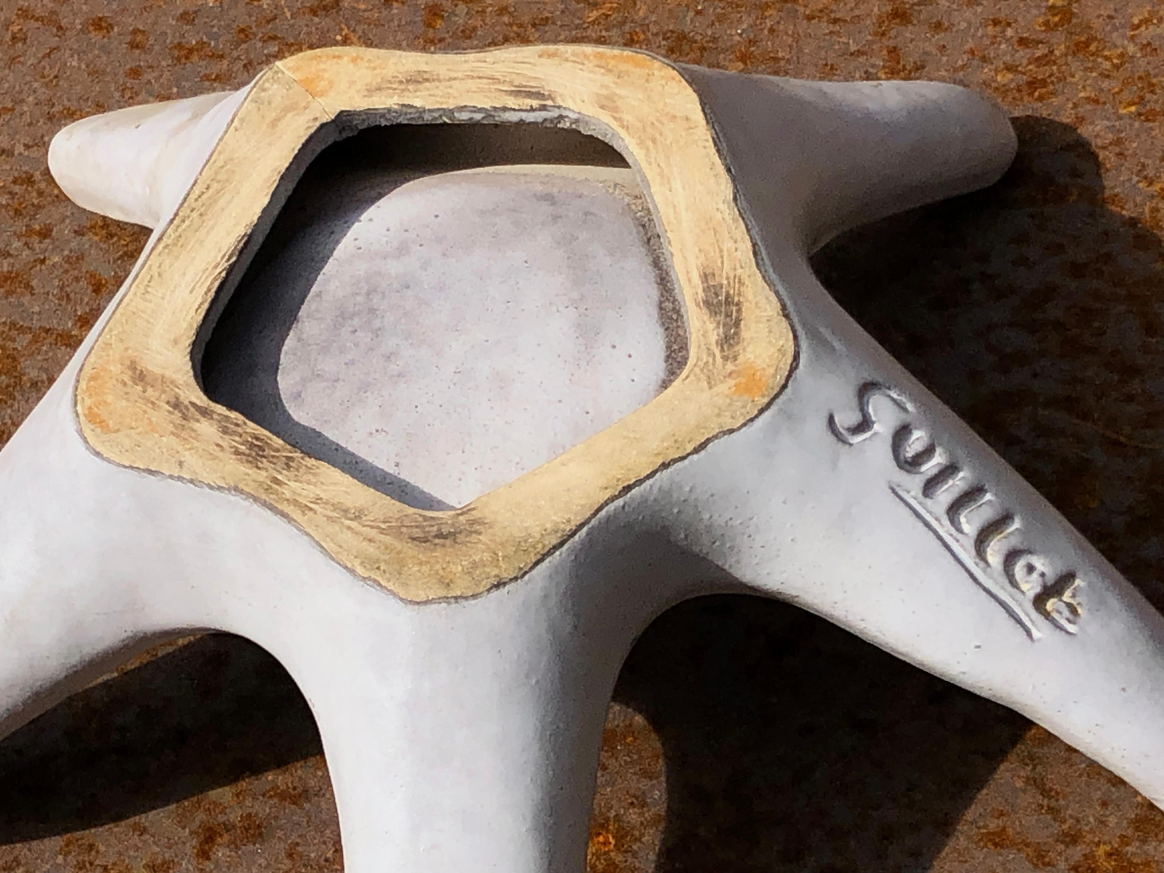 A FREE-FORM MODERNIST Keramik-TRAY  von MARCEL GUILLOT, VALLAURIS, Frankreich 1950 im Angebot 5