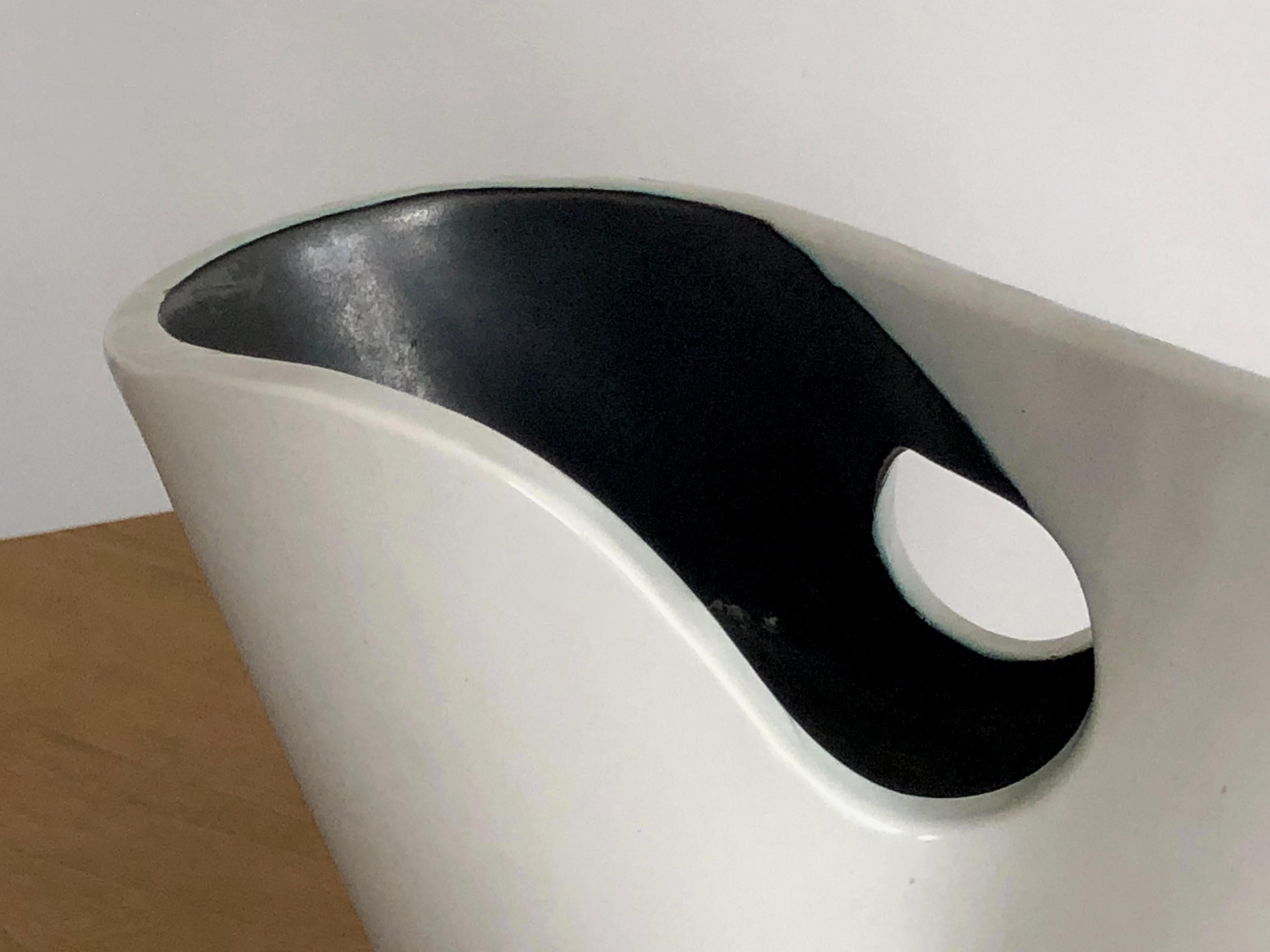 Mid-Century Modern A FREE-FORM MODERNIST Ceramic VASE  by ELCHINGER, France 1950 For Sale