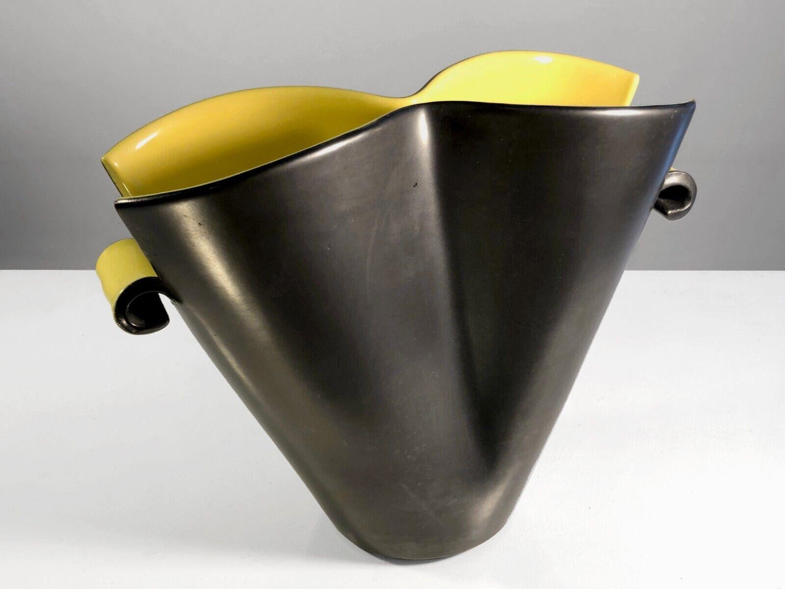Mid-Century moderno Vaso in ceramica MODERNISTA FREE-FORM  di Elchinger, Francia 1950 in vendita