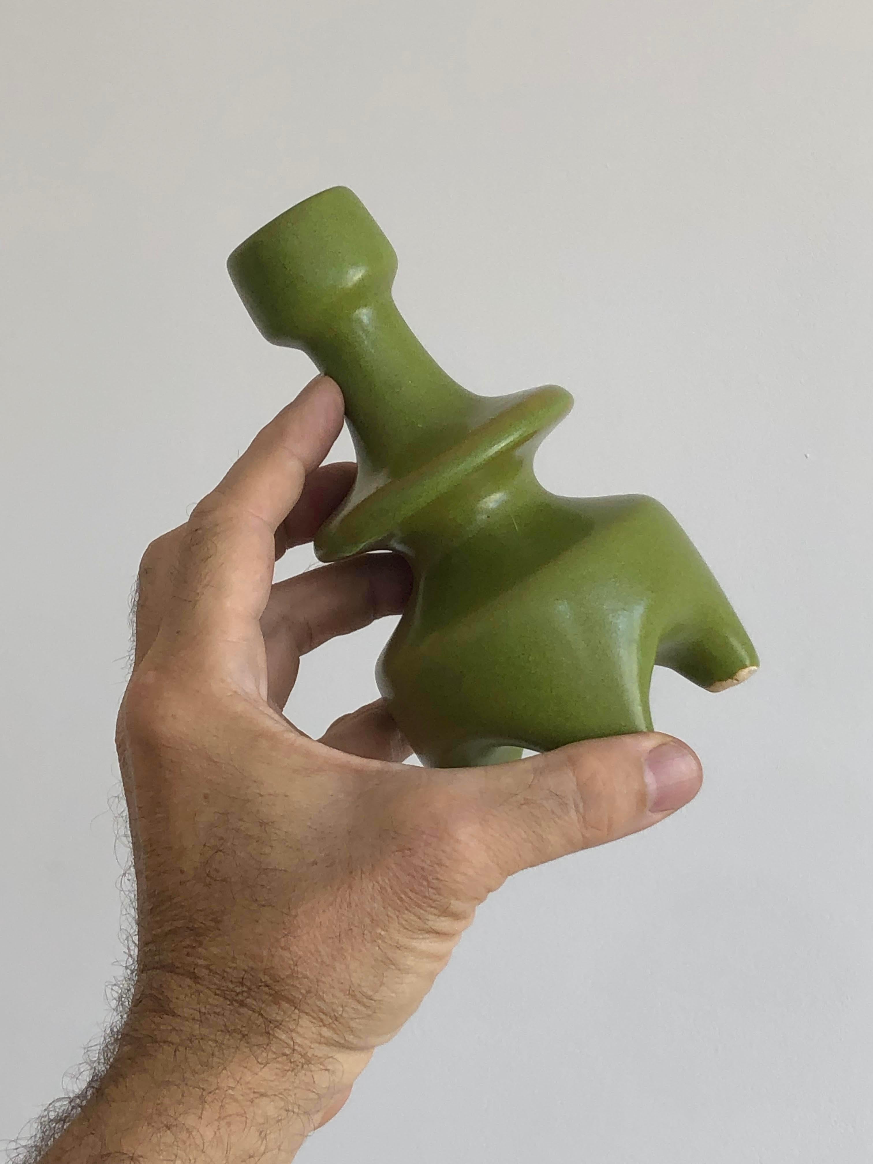 PAR DE VELAS DE CERÁMICA MODERNISTA DE FORMA LIBRE  por ANDRE BAUD, Francia 1950 Esmaltado en venta