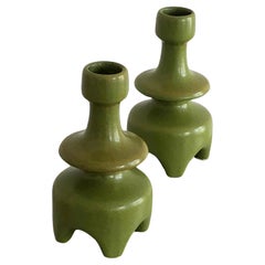 Paire de CANDLESTICKS MODERNistes DE FORME GRATUITE  par ANDRE BAUD, France, 1950