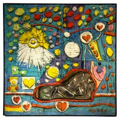 Peinture graphique et figurative expressionniste gratuite de CIKORP France 1990