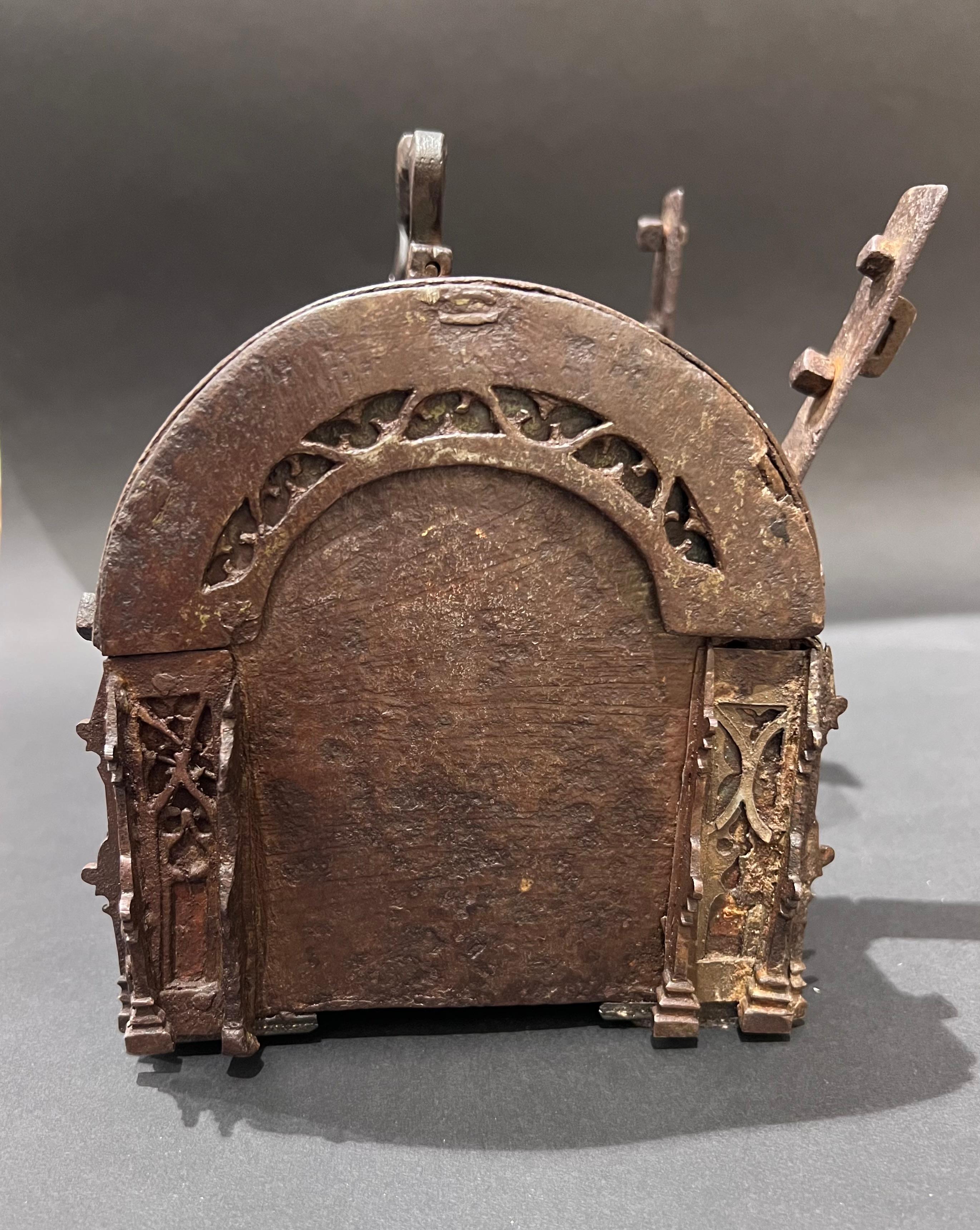 18th Century and Earlier A French 15th century gothic iron casket