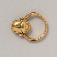 A French 18 Carat Gold Scarab Ring with a Secret Compartment
