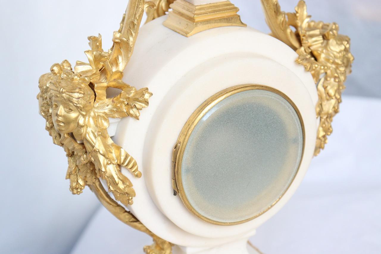 A French 1870 Louis XVI Style Ormolu and Marble Mantel Clock  10