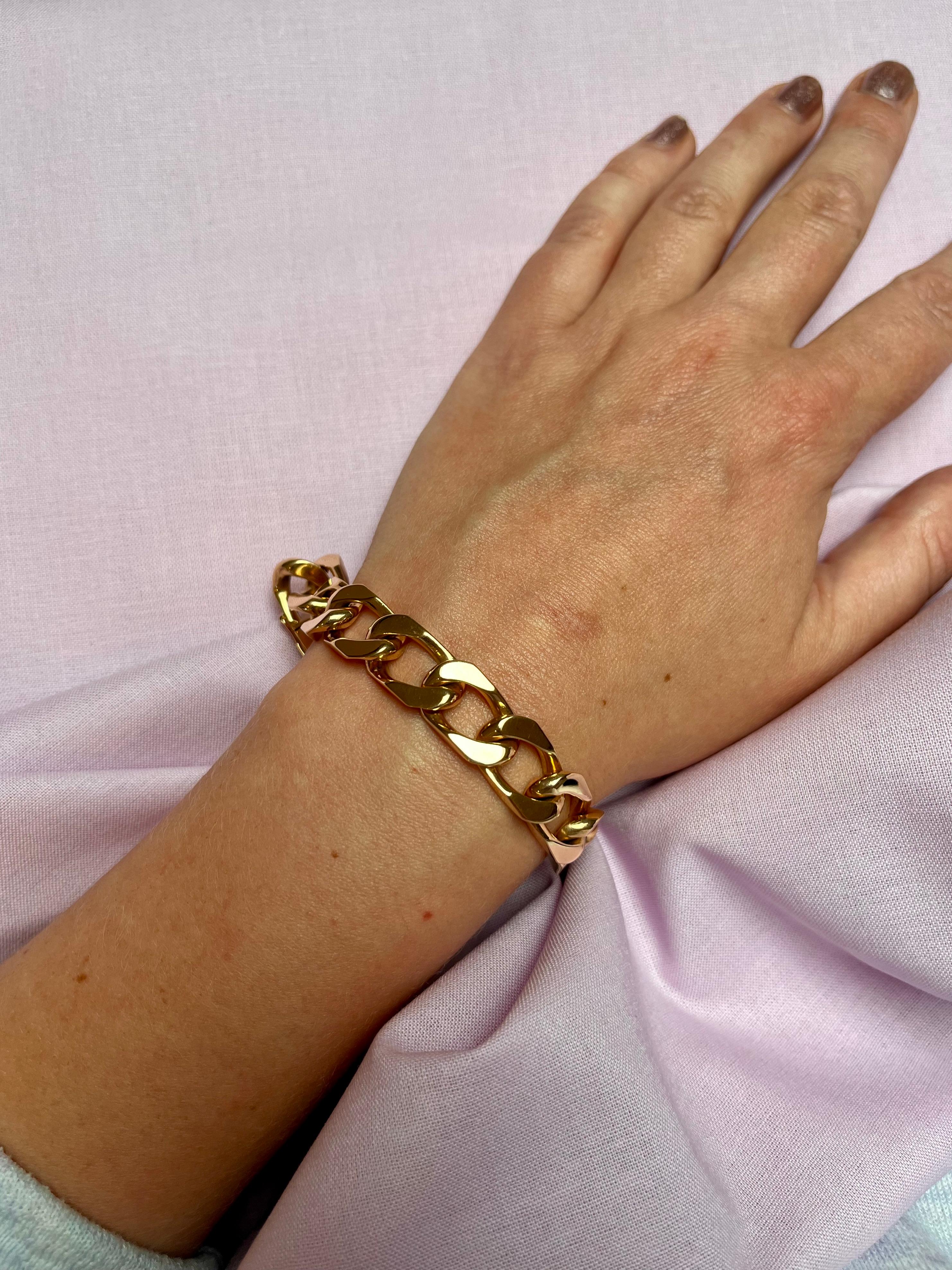 Un bracciale francese in oro rosa massiccio 18 carati in vendita 2
