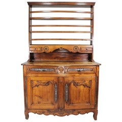 A French 18th-19th C. Provincial Louis  XV Style Walnut Vaisselier Hutch Buffet