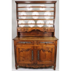 A French 18th-19th C. Provincial Louis  XV Style Walnut Vaisselier Hutch Buffet