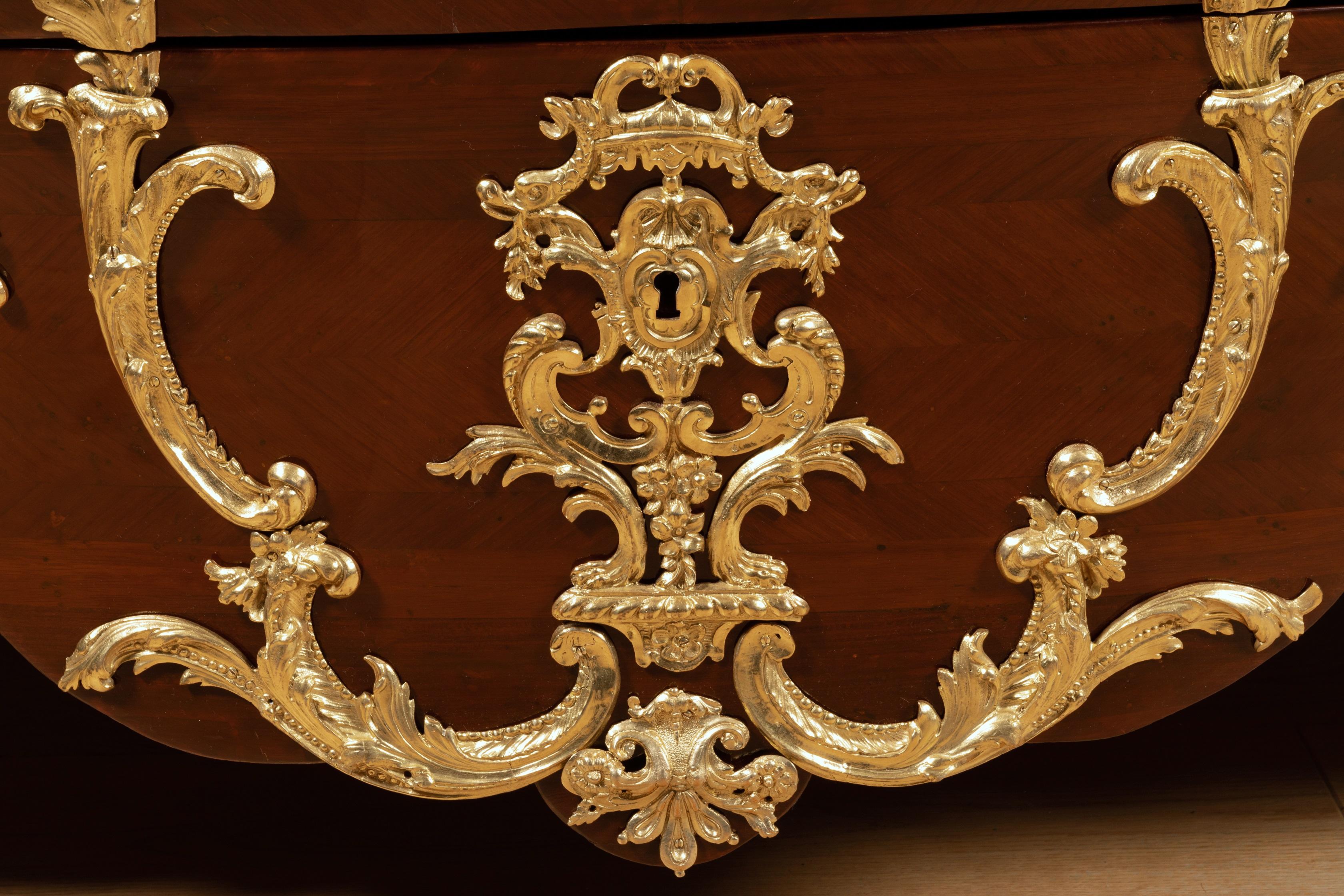 French 18th Century Regence Ormolu-Mounted Commode by Etienne Doirat For Sale 6