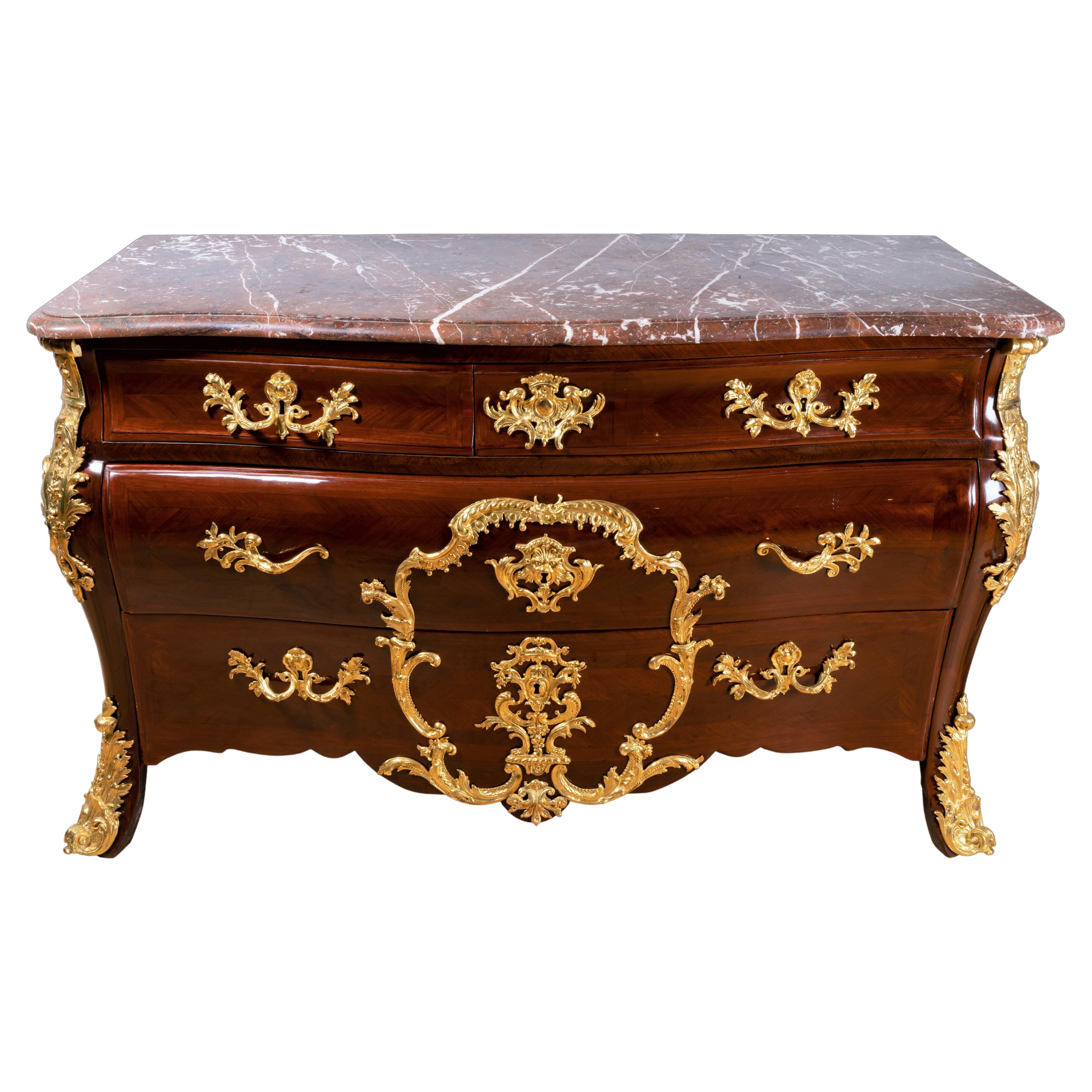 French 18th Century Regence Ormolu-Mounted Commode by Etienne Doirat For Sale