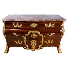 Antique French 18th Century Regence Ormolu-Mounted Commode by Etienne Doirat