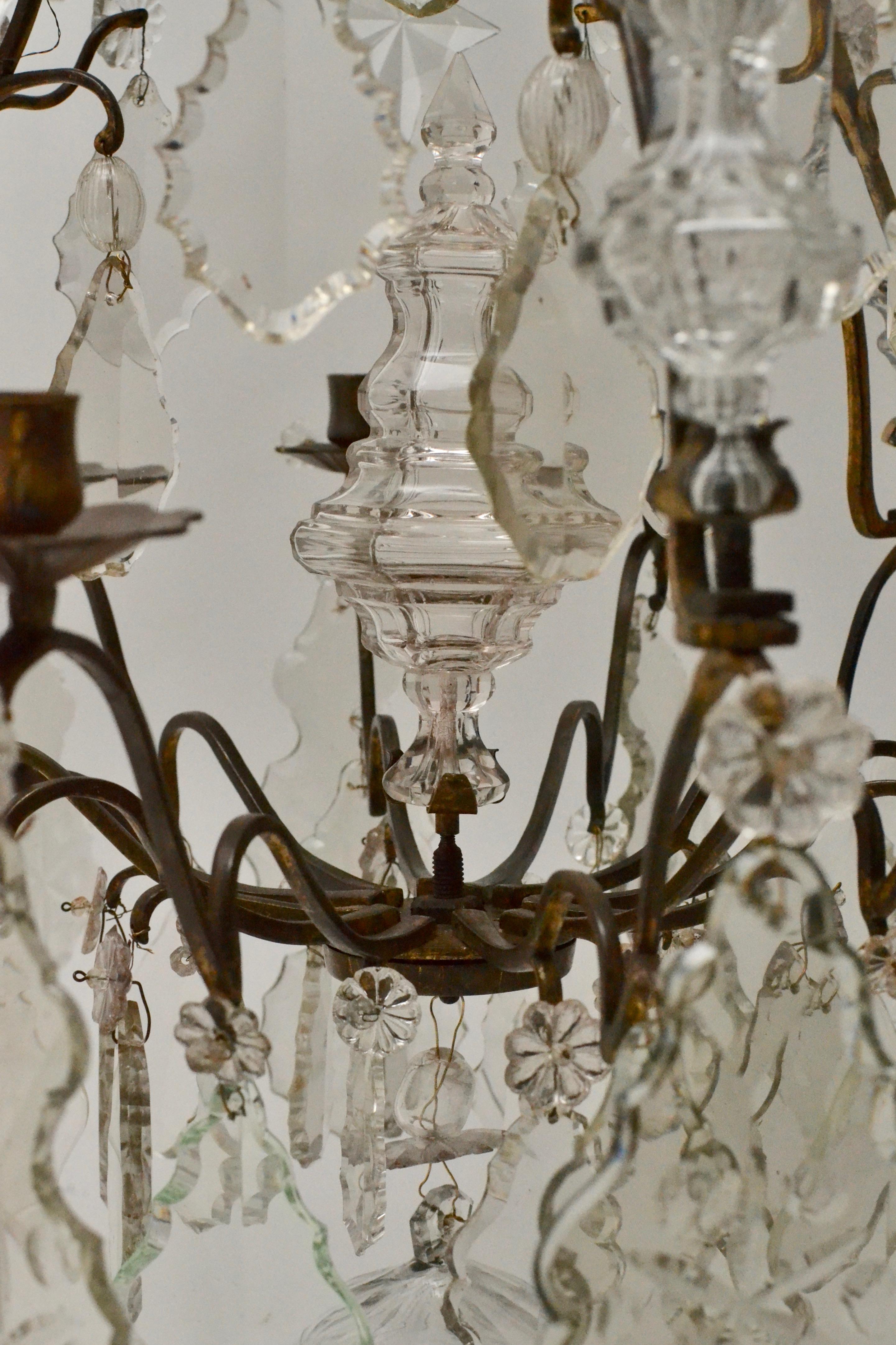 Gilt French 18th Century Louis XV Chandelier, Mid 18th Century