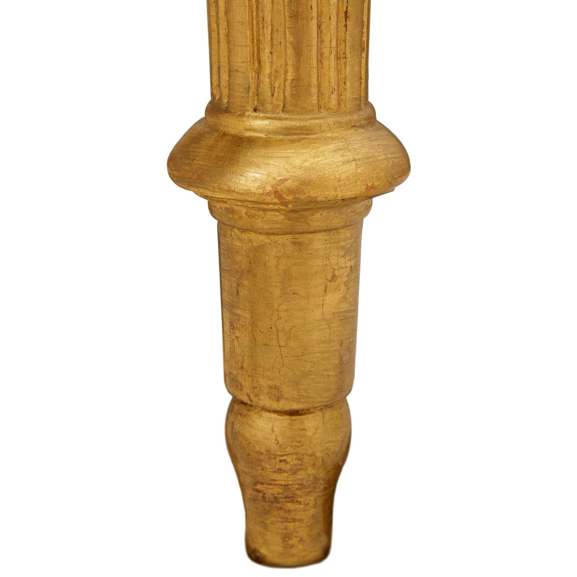 A French 18th century Louis XVI Period Giltwood and Sagario Marble console For Sale 2