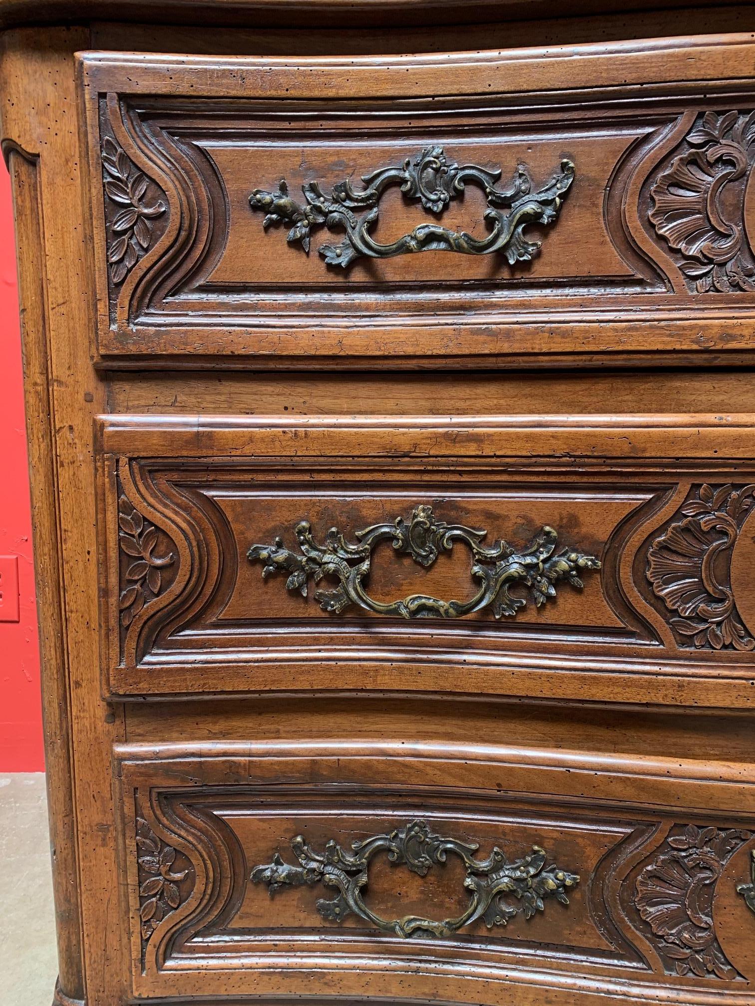 Carved French 18th Century Regence Commode For Sale