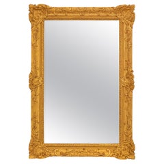 Specchio rettangolare in legno dorato del periodo Regence, Francia, 18° secolo
