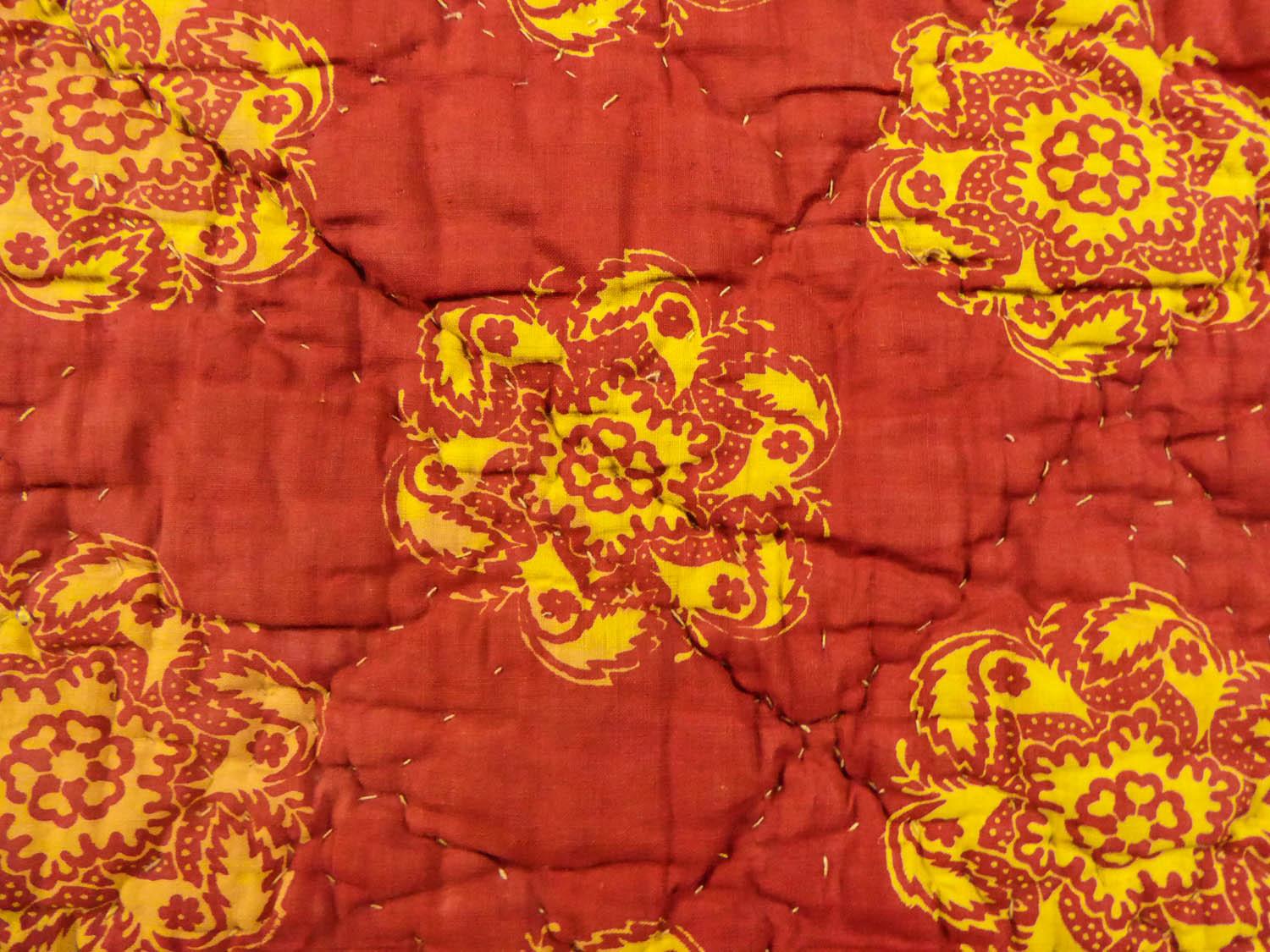 A french 18th indigo wax resist-dying quilt - Provence Circa 1780 9