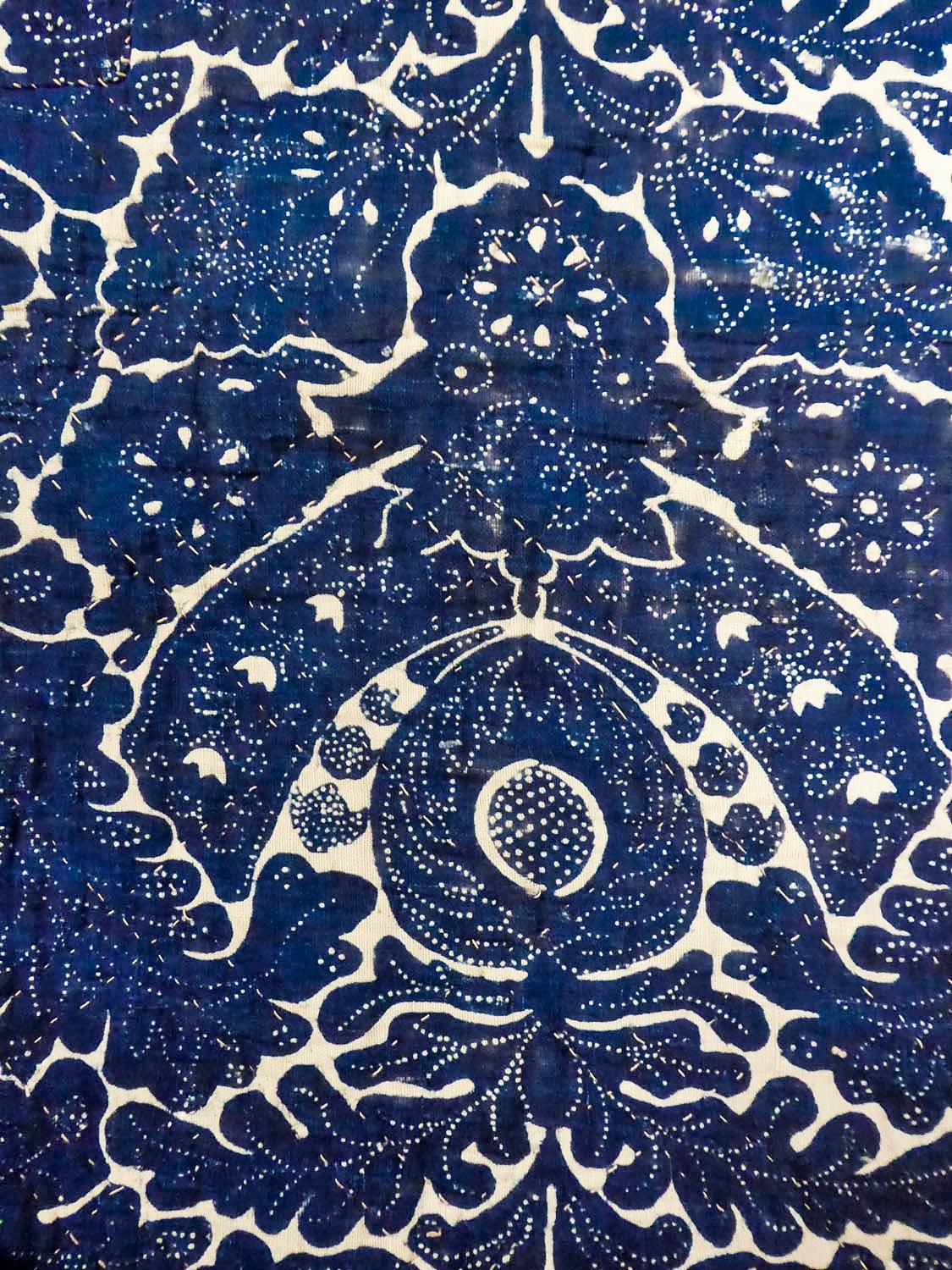 Women's or Men's A french 18th indigo wax resist-dying quilt - Provence Circa 1780