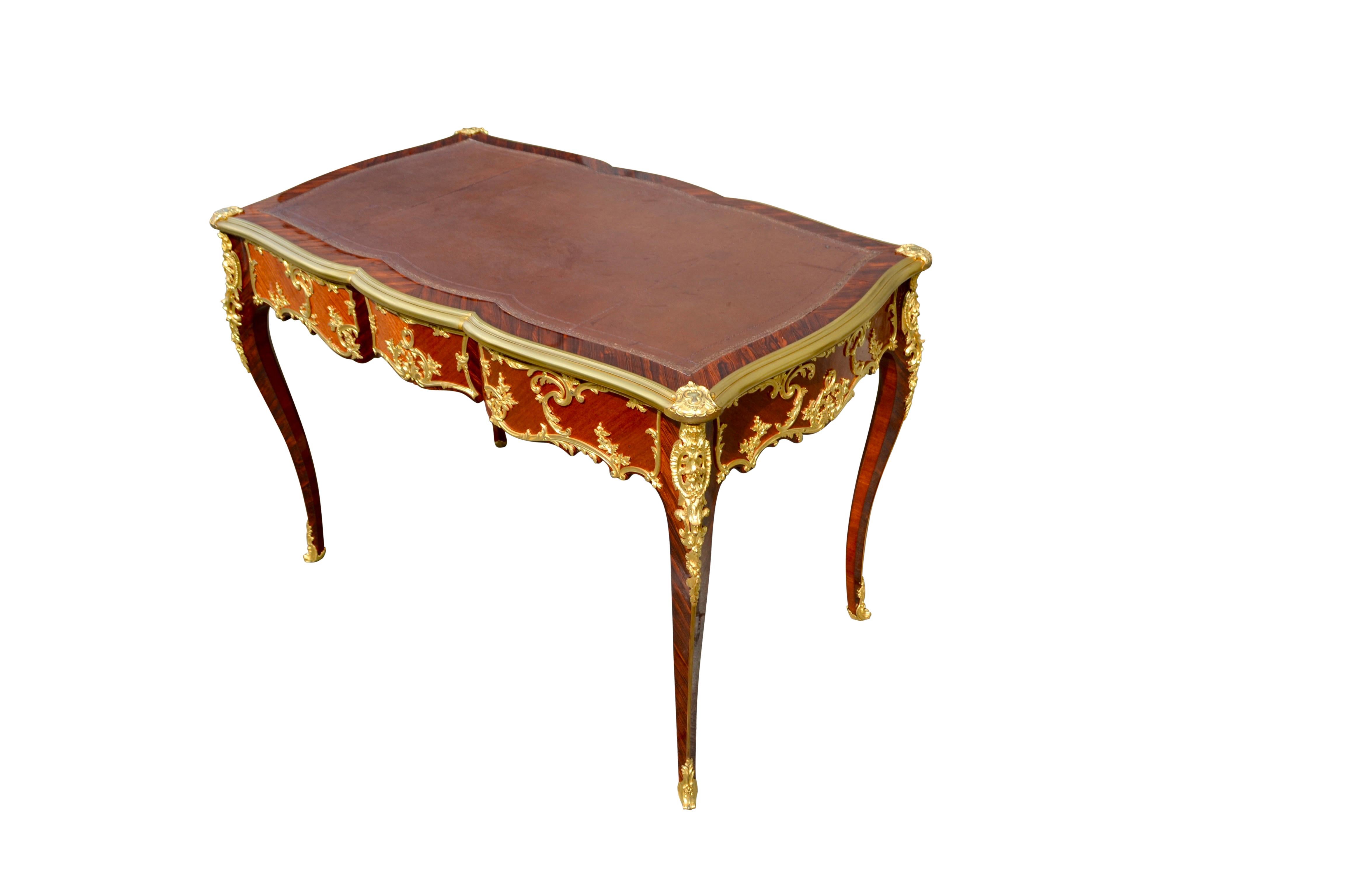 Gilt French 19th Century Louis XIV Style Ladies Desk Stamped G.Durand 