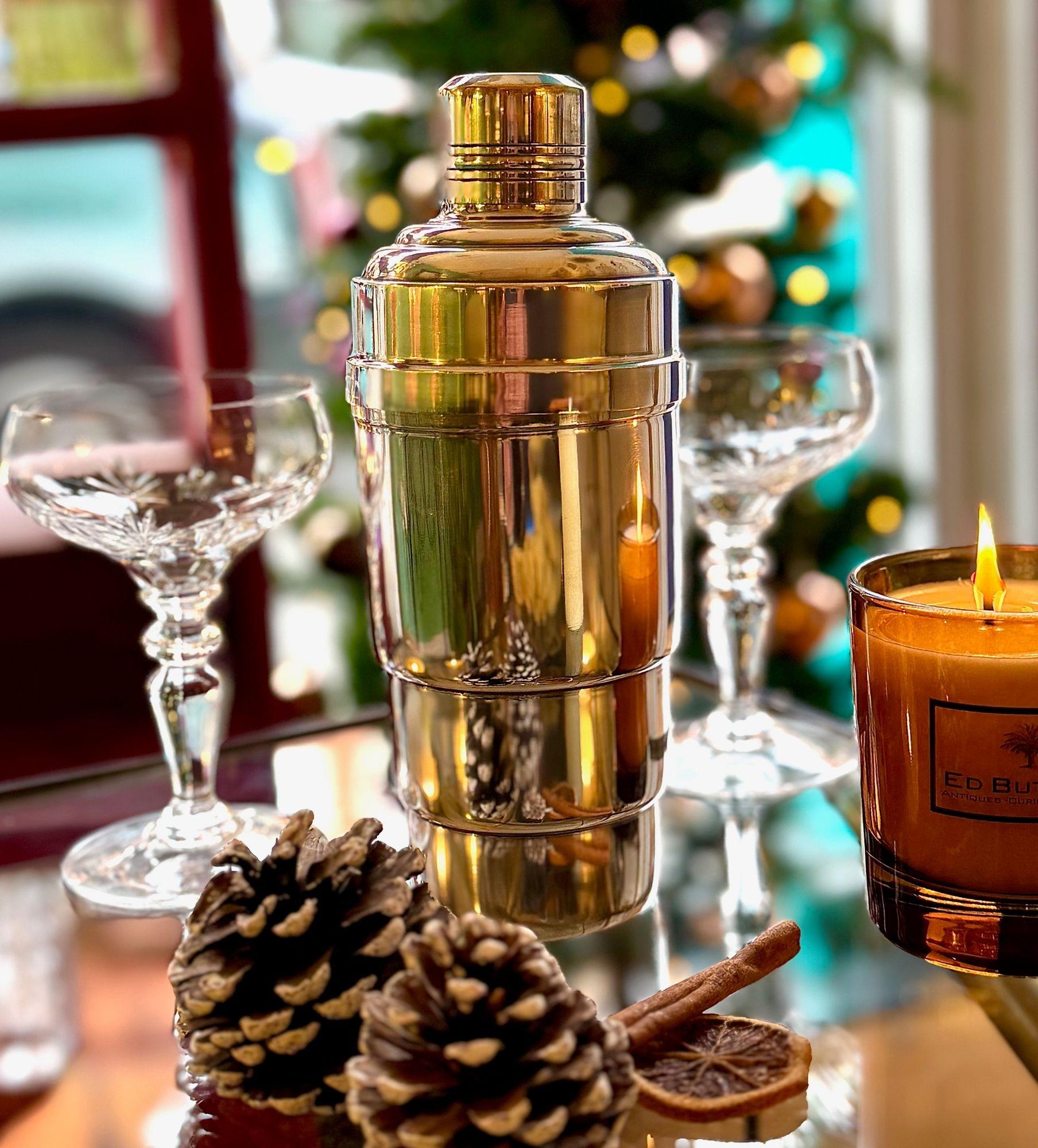 Französischer versilberter Cocktailshaker aus den 1930er Jahren in Originalverpackung im Zustand „Gut“ im Angebot in London, GB