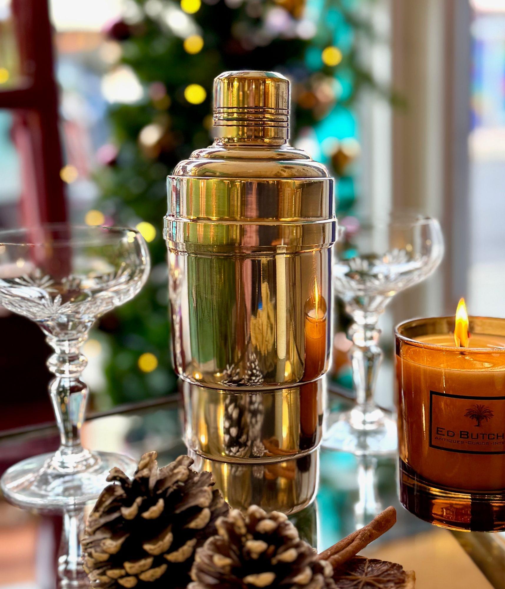 Französischer versilberter Cocktailshaker aus den 1930er Jahren in Originalverpackung im Angebot 3