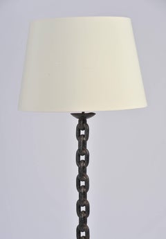 French 1950s Iron Chain Floor Lamp