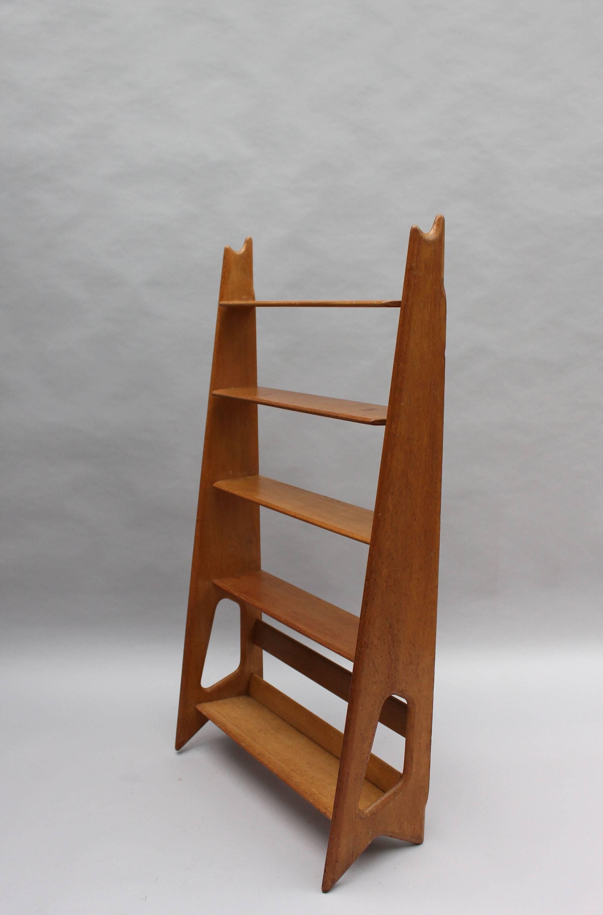 Mid-Century Modern Fine French 1950s Oak Shelves by Pierre Cruege
