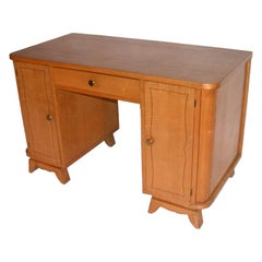 Retro A French 1950's Sycamore Desk